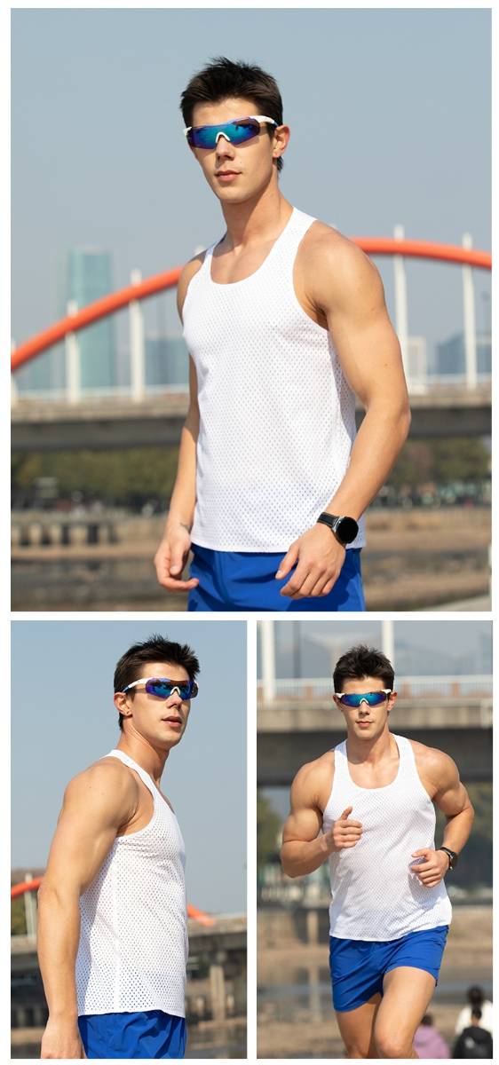 Custom 80GSM 100%polyester Lightweight Men's Running Singlet MV2402 print logo 18