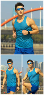 Custom 80GSM 100%polyester Lightweight Men's Running Singlet MV2402 print logo 23