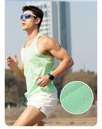 Custom 80GSM 100%polyester Lightweight Men's Running Singlet MV2402 print logo 11
