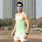 Custom 80GSM 100%polyester Lightweight Men's Running Singlet MV2402 print logo 8