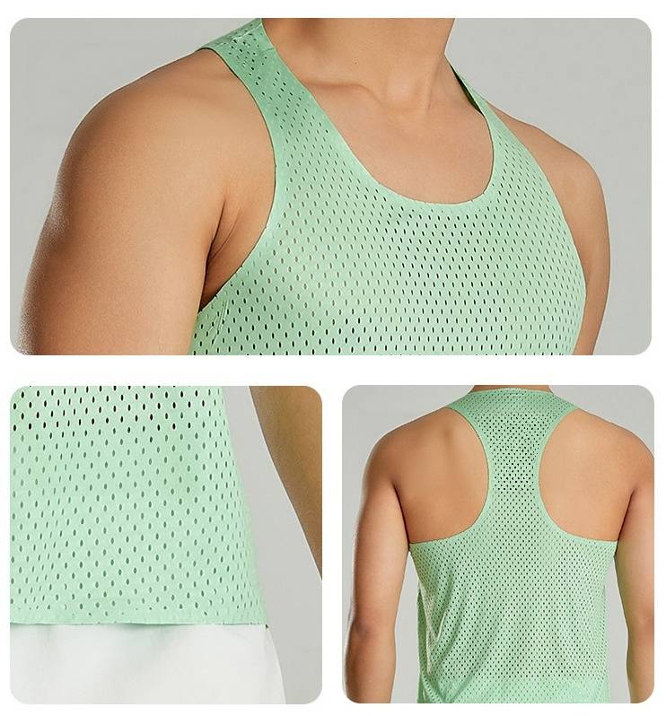 Custom 80GSM 100%polyester Lightweight Men's Running Singlet MV2402 print logo 20