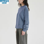 Womens Casual Oversized 100% cotton Sweatshirt MZYCSA2109Y print logo 13