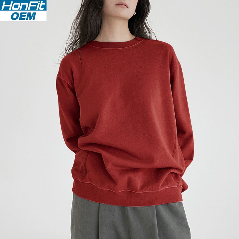 Womens Casual Oversized 100% cotton Sweatshirt MZYCSA2109Y print logo 14
