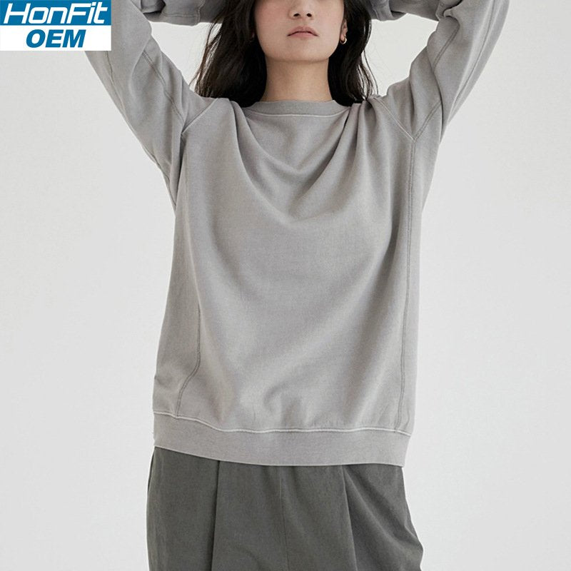 Womens Casual Oversized 100% cotton Sweatshirt MZYCSA2109Y print logo 11