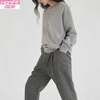 Womens Casual Oversized 100% cotton Sweatshirt MZYCSA2109Y print logo 4