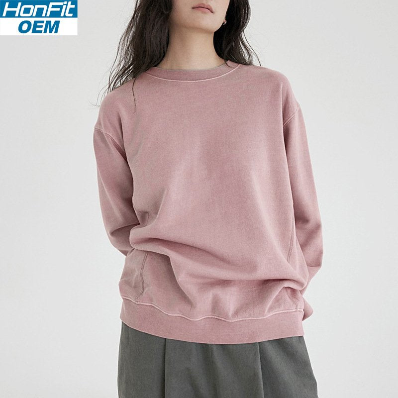 Womens Casual Oversized 100% cotton Sweatshirt MZYCSA2109Y print logo 12