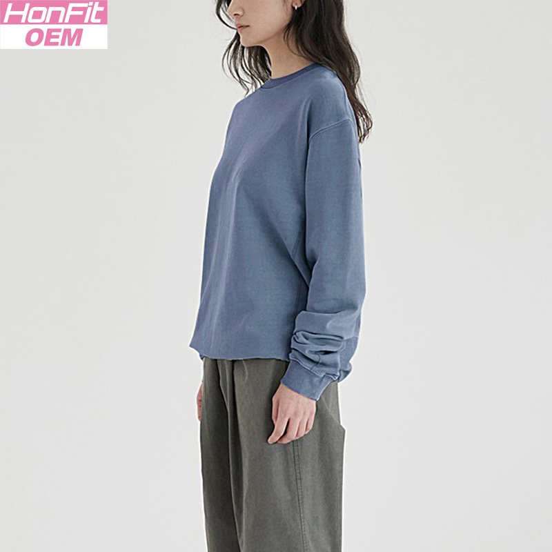 Womens Casual Oversized 100% cotton Sweatshirt MZYCSA2109Y print logo 8