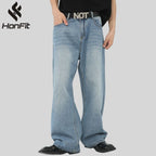 Mens Distressed 84.4%cotton 6%polyester 9.6%regenerated cellulose fiber jeans NB-172 - Honfitwear