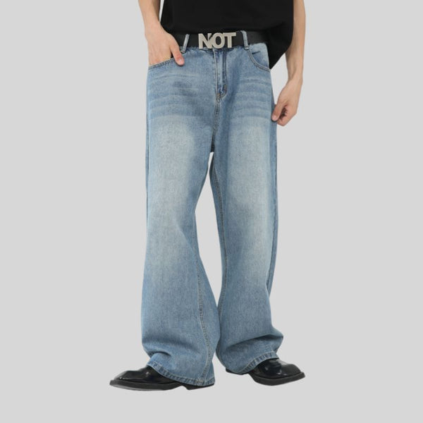 Mens Distressed 84.4%cotton 6%polyester 9.6%regenerated cellulose fiber jeans NB-172 - Honfitwear