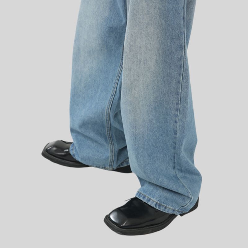 Mens Distressed 84.4%cotton 6%polyester 9.6%regenerated cellulose fiber jeans NB-172 - Honfitwear