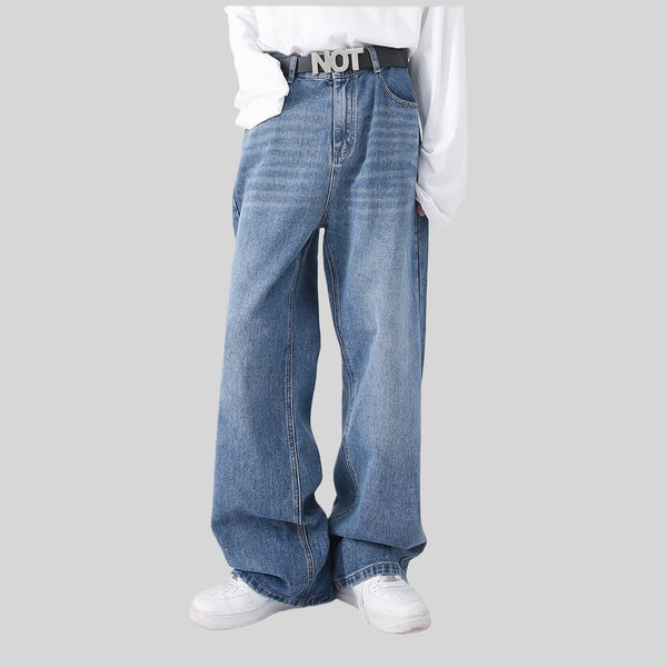 Mens Oversized 79.3%cotton 9.1%polyester 11.6%regenerated cellulose fiber jeans NB-B414 - Honfitwear