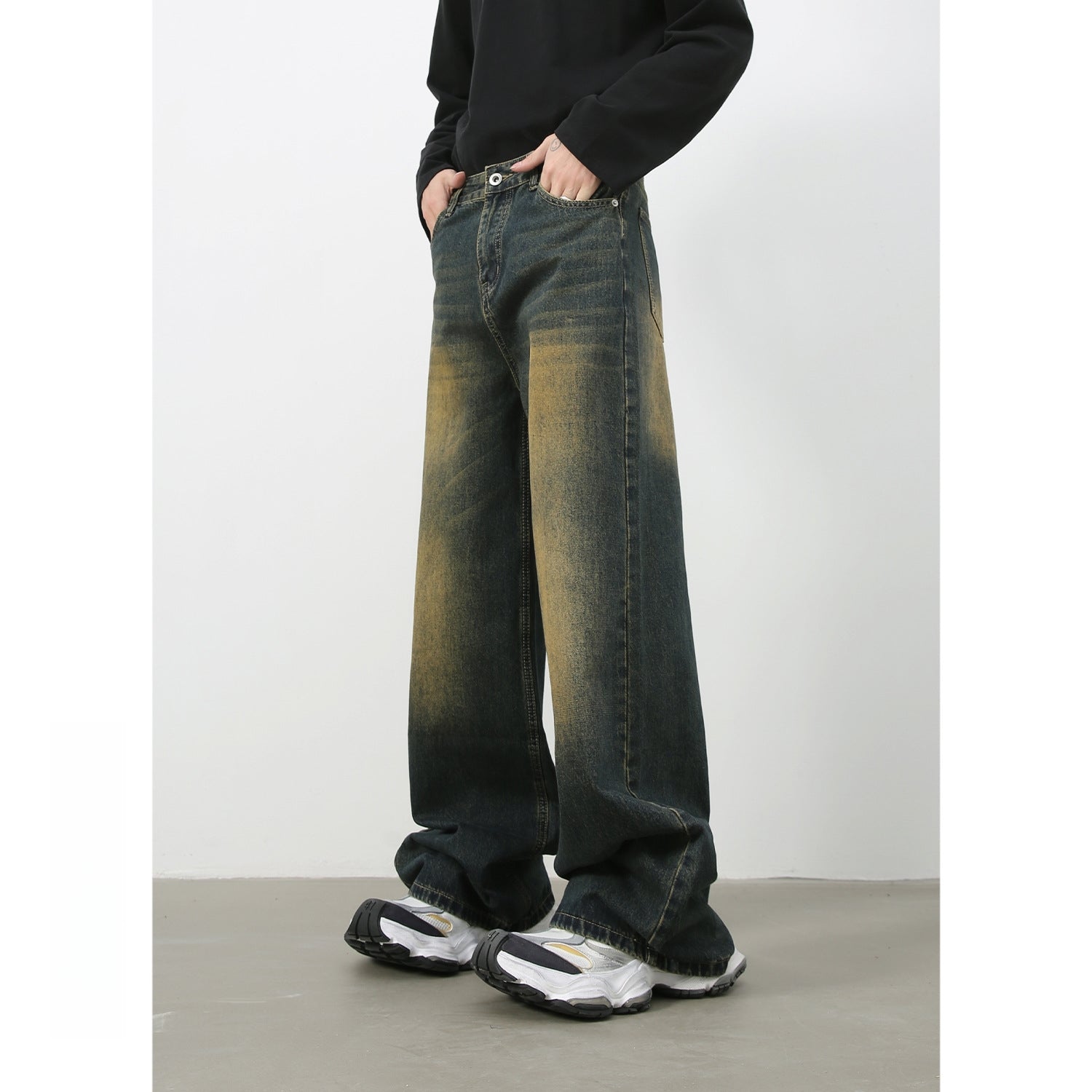 Mens Acid Washed 84.4%cotton 6%polyester 9.6%regenerated cellulose fiber jeans NB-H059X09