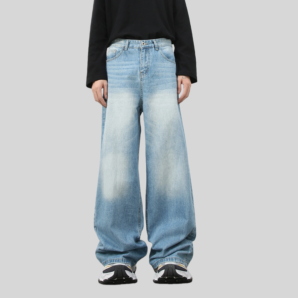 Mens Acid Washed 84.4%cotton 6%polyester 9.6%regenerated cellulose fiber jeans NB-H059X09