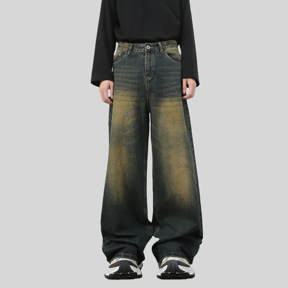 Mens Acid Washed 84.4%cotton 6%polyester 9.6%regenerated cellulose fiber jeans NB-H059X09