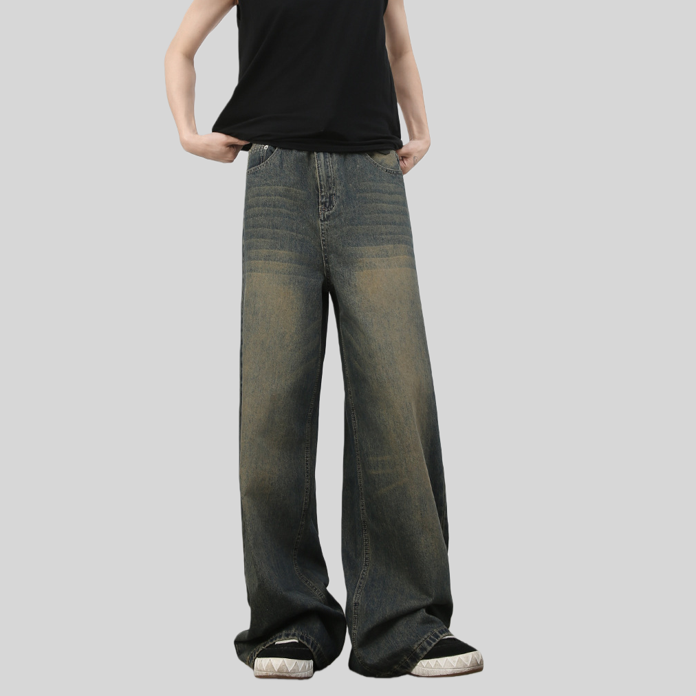 Mens Acid Washed 84.4%cotton 6%polyester 9.6%regenerated cellulose fiber jeans NB-H059X09