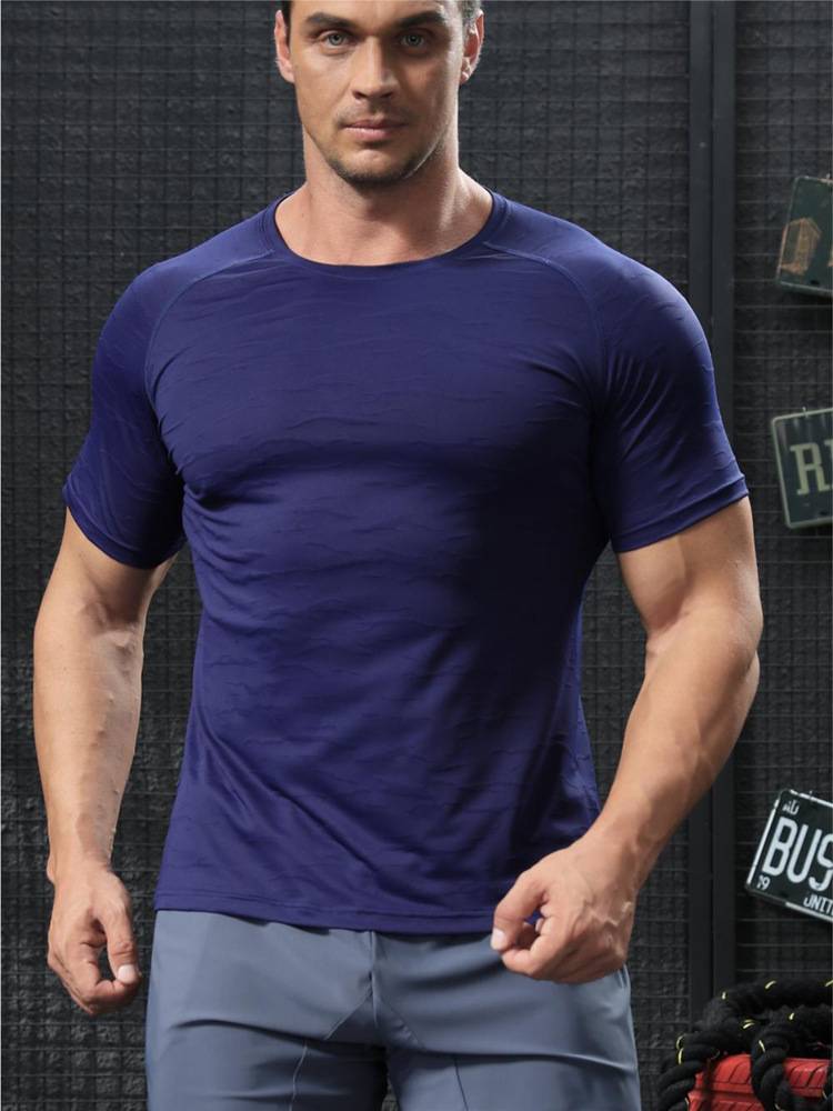 Mens Sports Training 92% polyester 8% spandex T Shirt NKS-324301 print logo 14