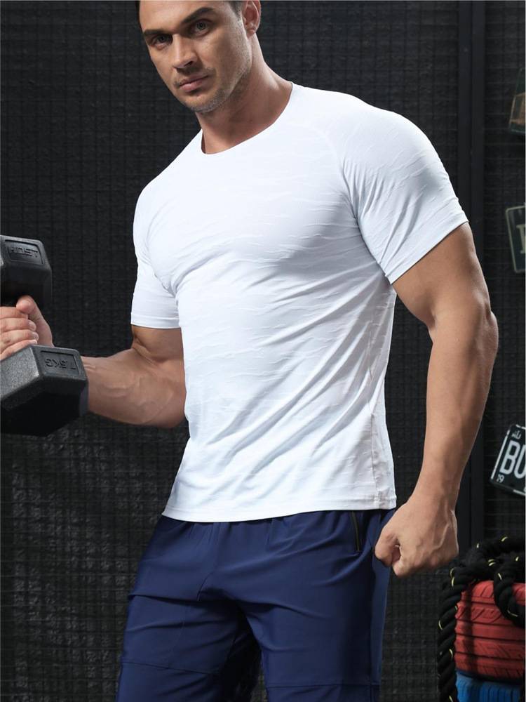 Mens Sports Training 92% polyester 8% spandex T Shirt NKS-324301 print logo 12
