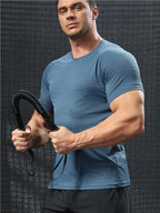 Mens Sports Training 92% polyester 8% spandex T Shirt NKS-324301 print logo 16