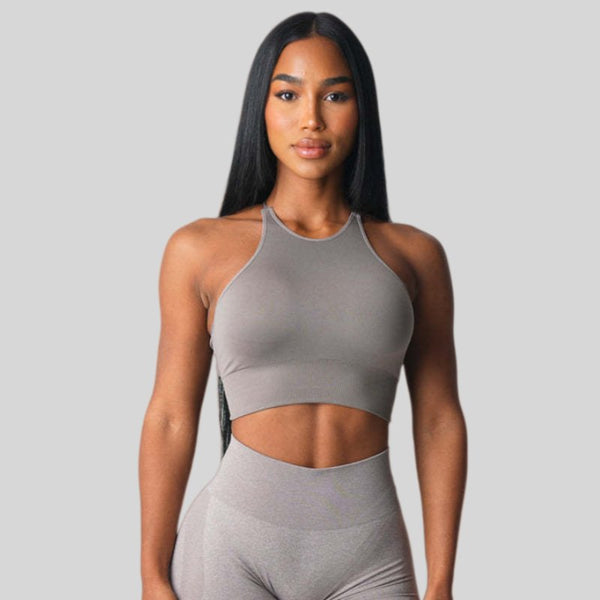 Womens Gym Training 92%Nylon 8%Spandex Sports Bra O-4306 print logo 1