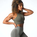 Womens Gym Training 92%Nylon 8%Spandex Sports Bra O-4306 print logo 25