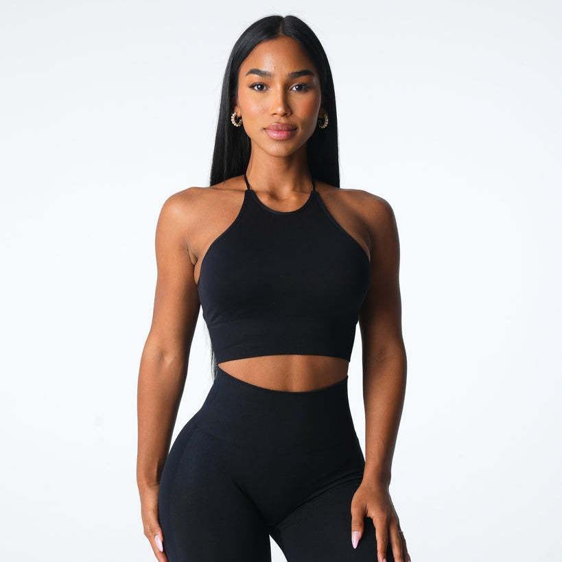Womens Gym Training 92%Nylon 8%Spandex Sports Bra O-4306 print logo 11