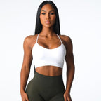 Womens Yoga Training 92%Nylon 8%Spandex Sports Bra O-4310 print logo 13
