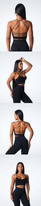 Womens Yoga Training 92%Nylon 8%Spandex Sports Bra O-4310 print logo 20