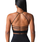 Womens Yoga Training 92%Nylon 8%Spandex Sports Bra O-4310 print logo 8