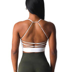 Womens Yoga Training 92%Nylon 8%Spandex Sports Bra O-4310 print logo 12