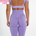 Womens Yoga Scrunch Butt Spandex / Nylon Leggings O-5423 print logo 32