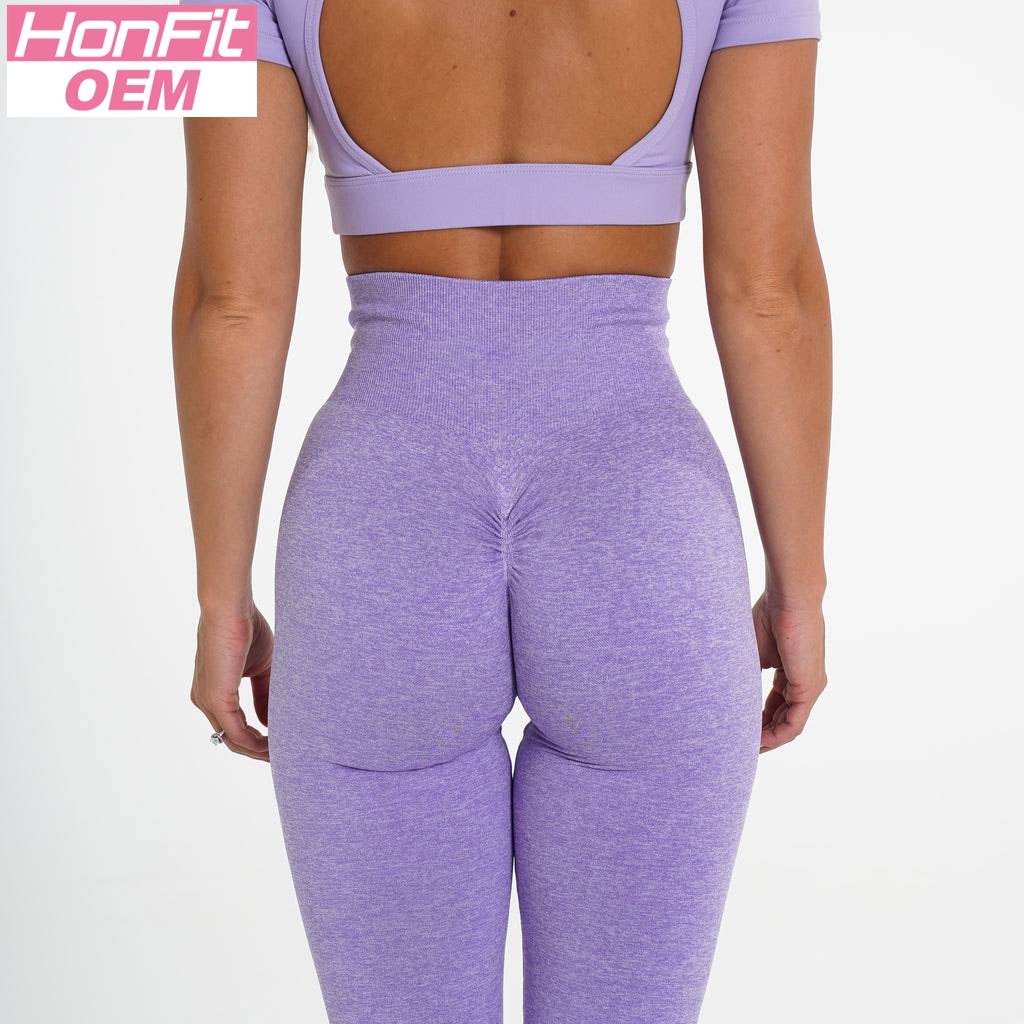 Womens Yoga Scrunch Butt Spandex / Nylon Leggings O-5423 print logo 32