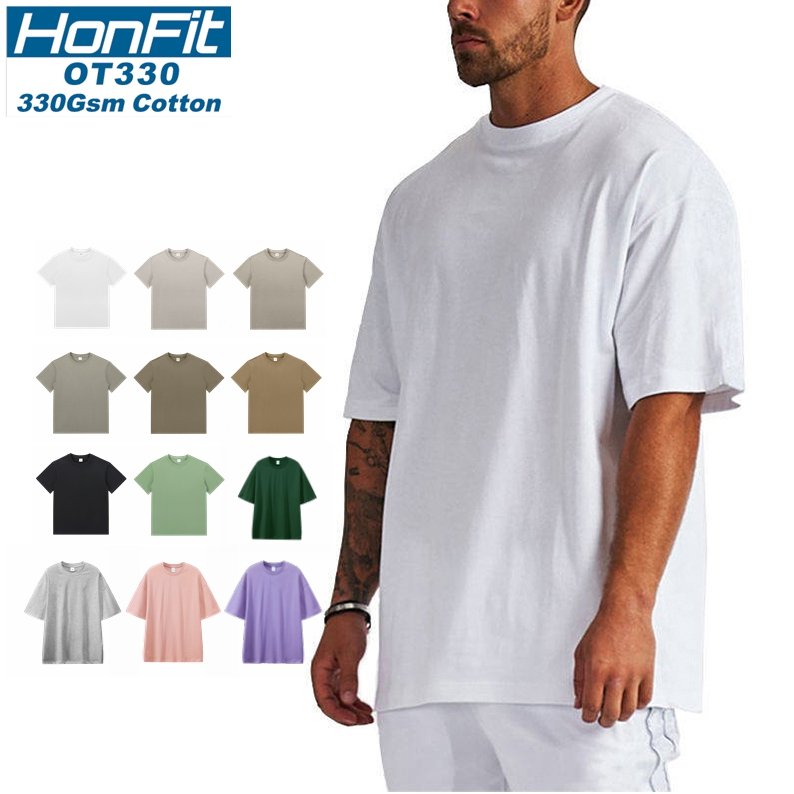 Mens Streetwear Heavyweight 100% cotton Oversize Tshirt OT330 print logo 42
