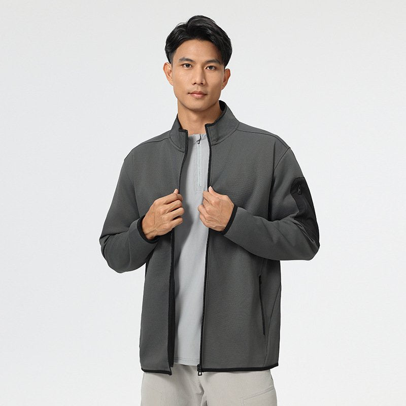 Mens Sports Fitness 96%Polyester 4%Spandex Jacket P-61172 print logo 4