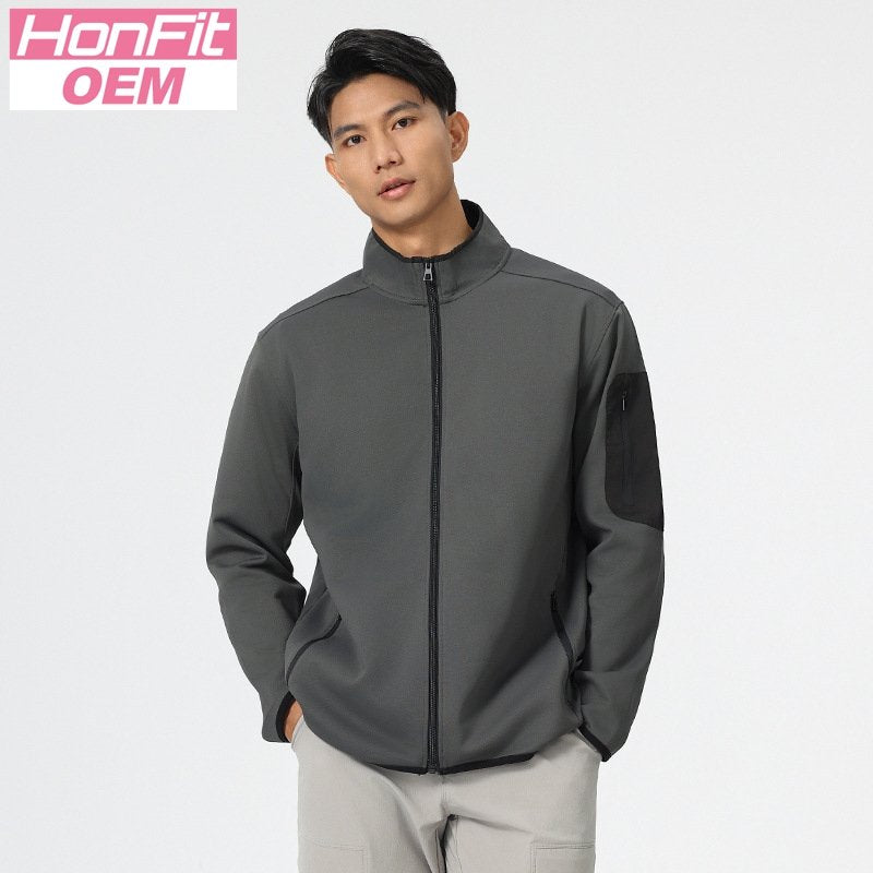 Mens Sports Fitness 96%Polyester 4%Spandex Jacket P-61172 print logo 8