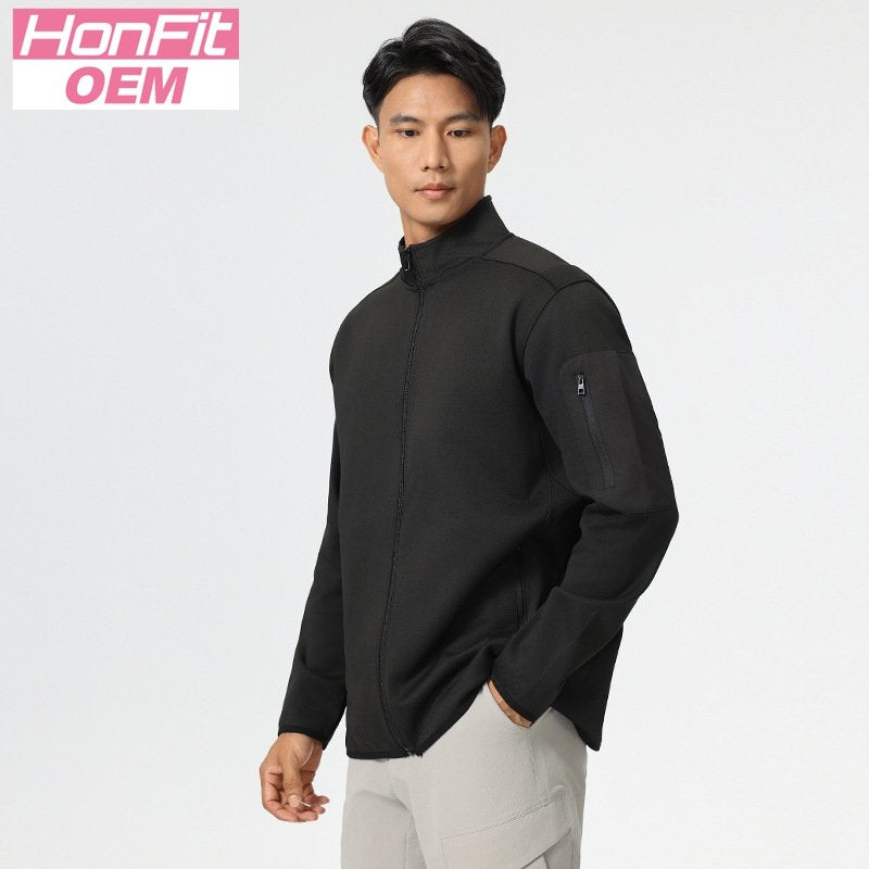 Mens Sports Fitness 96%Polyester 4%Spandex Jacket P-61172 print logo 10