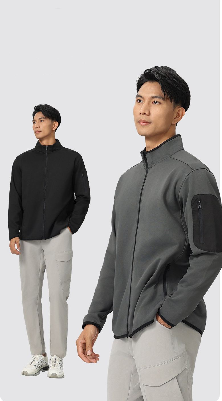 Mens Sports Fitness 96%Polyester 4%Spandex Jacket P-61172 print logo 15