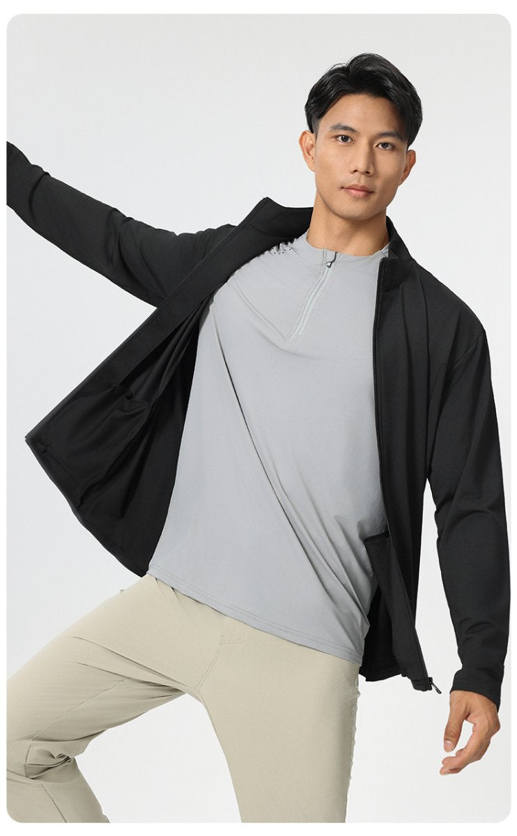 Mens Sports Workout 92%Polyester 8%Spandex Jacket P-61173 print logo 17