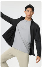 Mens Sports Workout 92%Polyester 8%Spandex Jacket P-61173 print logo 17