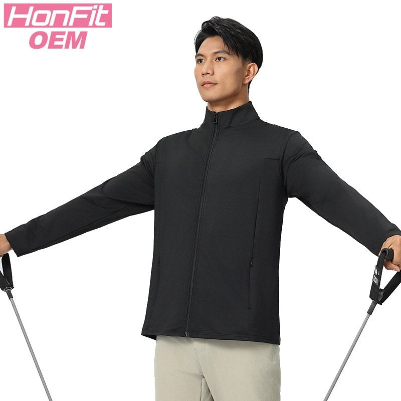 Mens Sports Workout 92%Polyester 8%Spandex Jacket P-61173 print logo 9