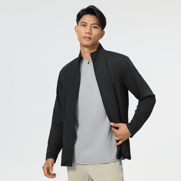 Mens Sports Workout 92%Polyester 8%Spandex Jacket P-61173 print logo 1