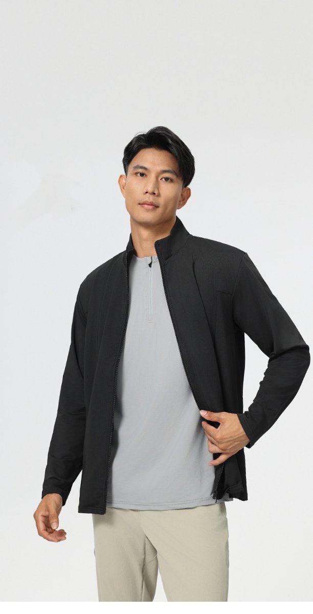 Mens Sports Workout 92%Polyester 8%Spandex Jacket P-61173 print logo 14