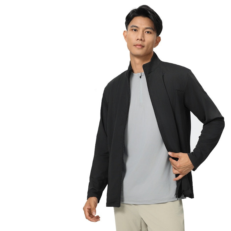 Mens Sports Workout 92%Polyester 8%Spandex Jacket P-61173 print logo 7