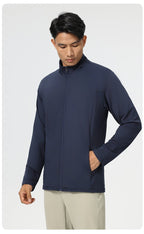 Mens Sports Workout 92%Polyester 8%Spandex Jacket P-61173 print logo 23
