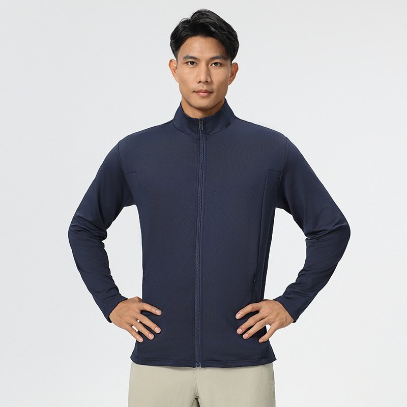 Mens Sports Workout 92%Polyester 8%Spandex Jacket P-61173 print logo 4