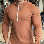 Mens Athletic Training 91% polyester 9%spandex Quarter Zip Shirt P143 print logo 12