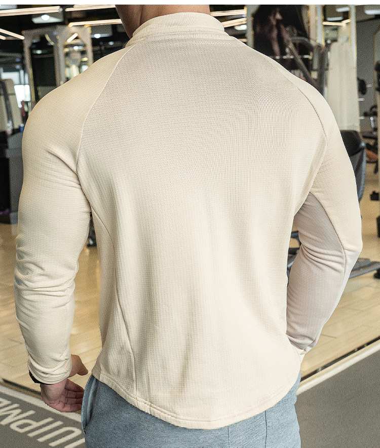 Mens Athletic Training 91% polyester 9%spandex Quarter Zip Shirt P143 print logo 24