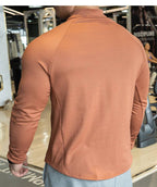 Mens Athletic Training 91% polyester 9%spandex Quarter Zip Shirt P143 print logo 16