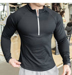 Mens Athletic Training 91% polyester 9%spandex Quarter Zip Shirt P143 print logo 25