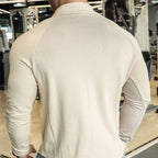 Mens Athletic Training 91% polyester 9%spandex Quarter Zip Shirt P143 print logo 2