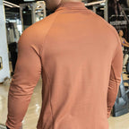 Mens Athletic Training 91% polyester 9%spandex Quarter Zip Shirt P143 print logo 6
